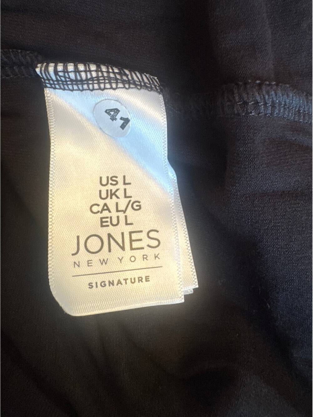 Jones New York Signature Black Long Sleeve Top - Picture 2 of 4